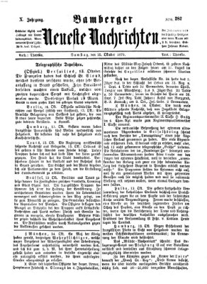 Bamberger neueste Nachrichten Samstag 15. Oktober 1870