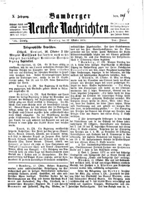 Bamberger neueste Nachrichten Montag 17. Oktober 1870