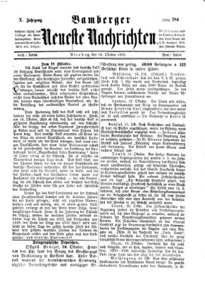 Bamberger neueste Nachrichten Dienstag 18. Oktober 1870