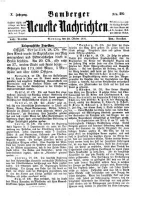 Bamberger neueste Nachrichten Samstag 29. Oktober 1870