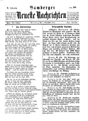 Bamberger neueste Nachrichten Dienstag 1. November 1870