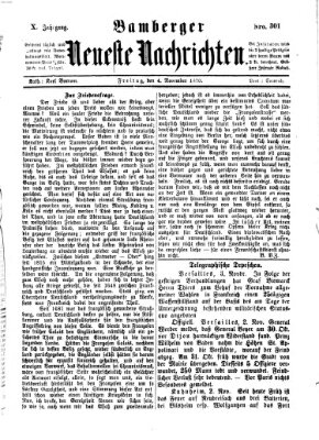 Bamberger neueste Nachrichten Freitag 4. November 1870