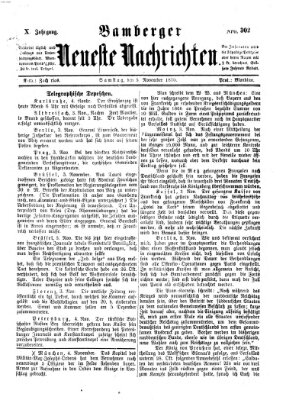 Bamberger neueste Nachrichten Samstag 5. November 1870