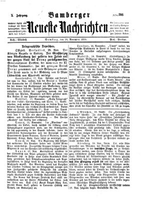 Bamberger neueste Nachrichten Samstag 19. November 1870