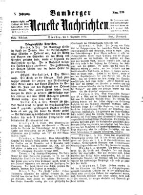 Bamberger neueste Nachrichten Dienstag 6. Dezember 1870