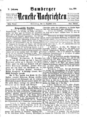 Bamberger neueste Nachrichten Sonntag 11. Dezember 1870