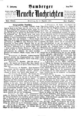 Bamberger neueste Nachrichten Freitag 23. Dezember 1870