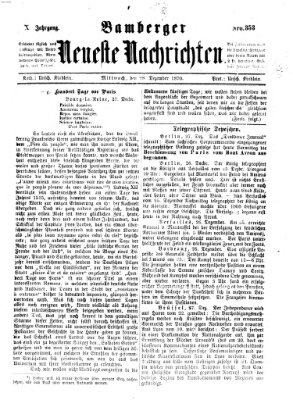 Bamberger neueste Nachrichten Mittwoch 28. Dezember 1870