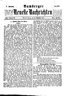 Bamberger neueste Nachrichten Donnerstag 29. Dezember 1870