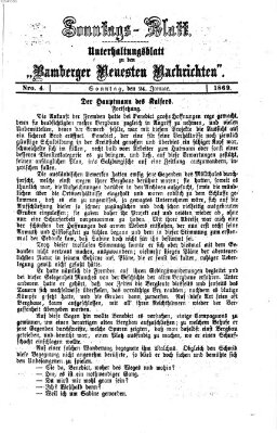 Bamberger neueste Nachrichten. Sonntagsblatt : Unterhaltungs-Beilage zu den "Bamberger neueste Nachrichten" (Bamberger neueste Nachrichten) Sonntag 24. Januar 1869