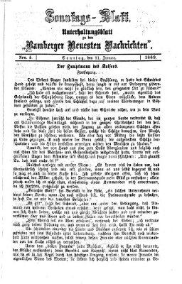 Bamberger neueste Nachrichten. Sonntagsblatt : Unterhaltungs-Beilage zu den "Bamberger neueste Nachrichten" (Bamberger neueste Nachrichten) Sonntag 31. Januar 1869