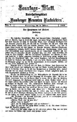 Bamberger neueste Nachrichten. Sonntagsblatt : Unterhaltungs-Beilage zu den "Bamberger neueste Nachrichten" (Bamberger neueste Nachrichten) Sonntag 14. Februar 1869