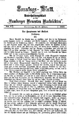 Bamberger neueste Nachrichten. Sonntagsblatt : Unterhaltungs-Beilage zu den "Bamberger neueste Nachrichten" (Bamberger neueste Nachrichten) Sonntag 28. Februar 1869