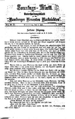 Bamberger neueste Nachrichten. Sonntagsblatt : Unterhaltungs-Beilage zu den "Bamberger neueste Nachrichten" (Bamberger neueste Nachrichten) Sonntag 4. Juli 1869