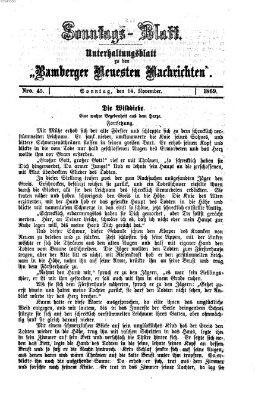 Bamberger neueste Nachrichten. Sonntagsblatt : Unterhaltungs-Beilage zu den "Bamberger neueste Nachrichten" (Bamberger neueste Nachrichten) Sonntag 14. November 1869