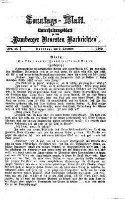 Bamberger neueste Nachrichten. Sonntagsblatt : Unterhaltungs-Beilage zu den "Bamberger neueste Nachrichten" (Bamberger neueste Nachrichten) Sonntag 5. Dezember 1869