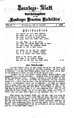 Bamberger neueste Nachrichten. Sonntagsblatt : Unterhaltungs-Beilage zu den "Bamberger neueste Nachrichten" (Bamberger neueste Nachrichten) Sonntag 26. Dezember 1869