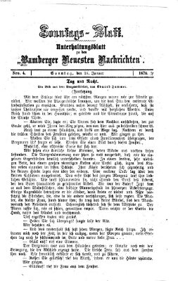 Bamberger neueste Nachrichten. Sonntagsblatt : Unterhaltungs-Beilage zu den "Bamberger neueste Nachrichten" (Bamberger neueste Nachrichten) Sonntag 23. Januar 1870