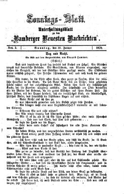 Bamberger neueste Nachrichten. Sonntagsblatt : Unterhaltungs-Beilage zu den "Bamberger neueste Nachrichten" (Bamberger neueste Nachrichten) Sonntag 30. Januar 1870