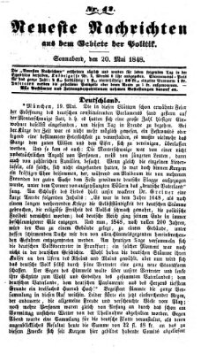 Neueste Nachrichten aus dem Gebiete der Politik (Münchner neueste Nachrichten) Samstag 20. Mai 1848