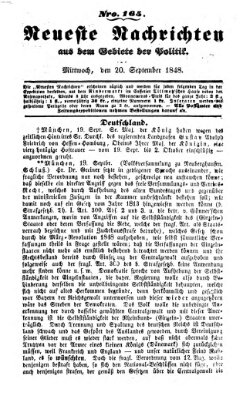 Neueste Nachrichten aus dem Gebiete der Politik (Münchner neueste Nachrichten) Mittwoch 20. September 1848