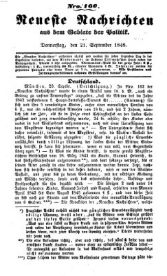 Neueste Nachrichten aus dem Gebiete der Politik (Münchner neueste Nachrichten) Donnerstag 21. September 1848