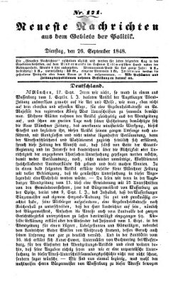 Neueste Nachrichten aus dem Gebiete der Politik (Münchner neueste Nachrichten) Dienstag 26. September 1848