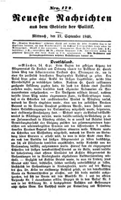 Neueste Nachrichten aus dem Gebiete der Politik (Münchner neueste Nachrichten) Mittwoch 27. September 1848