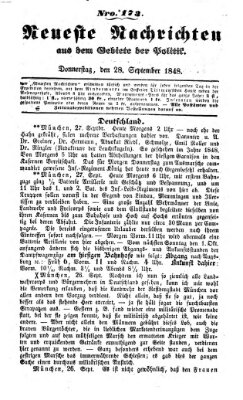 Neueste Nachrichten aus dem Gebiete der Politik (Münchner neueste Nachrichten) Donnerstag 28. September 1848