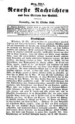 Neueste Nachrichten aus dem Gebiete der Politik (Münchner neueste Nachrichten) Donnerstag 26. Oktober 1848