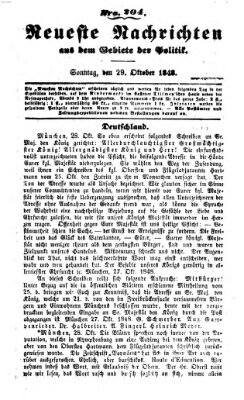 Neueste Nachrichten aus dem Gebiete der Politik (Münchner neueste Nachrichten) Sonntag 29. Oktober 1848