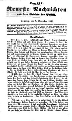 Neueste Nachrichten aus dem Gebiete der Politik (Münchner neueste Nachrichten) Sonntag 5. November 1848