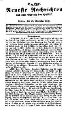 Neueste Nachrichten aus dem Gebiete der Politik (Münchner neueste Nachrichten) Sonntag 26. November 1848