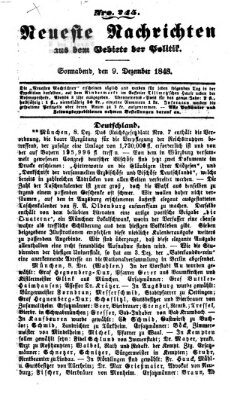 Neueste Nachrichten aus dem Gebiete der Politik (Münchner neueste Nachrichten) Samstag 9. Dezember 1848