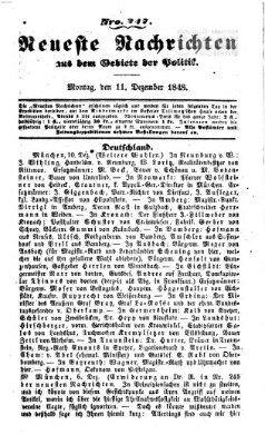 Neueste Nachrichten aus dem Gebiete der Politik (Münchner neueste Nachrichten) Montag 11. Dezember 1848