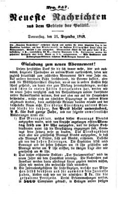 Neueste Nachrichten aus dem Gebiete der Politik (Münchner neueste Nachrichten) Donnerstag 21. Dezember 1848