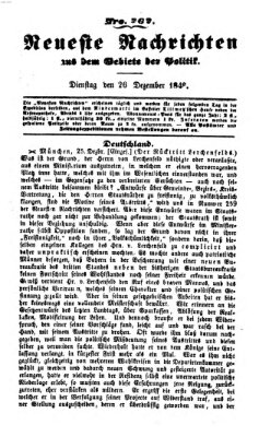 Neueste Nachrichten aus dem Gebiete der Politik (Münchner neueste Nachrichten) Dienstag 26. Dezember 1848