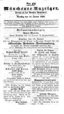 Neueste Nachrichten aus dem Gebiete der Politik (Münchner neueste Nachrichten) Samstag 13. Januar 1849