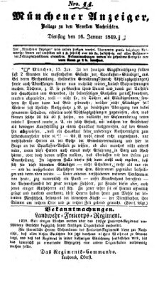 Neueste Nachrichten aus dem Gebiete der Politik (Münchner neueste Nachrichten) Dienstag 16. Januar 1849