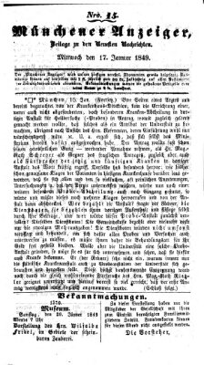 Neueste Nachrichten aus dem Gebiete der Politik (Münchner neueste Nachrichten) Mittwoch 17. Januar 1849