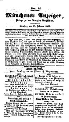 Neueste Nachrichten aus dem Gebiete der Politik (Münchner neueste Nachrichten) Samstag 10. Februar 1849