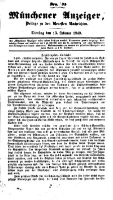 Neueste Nachrichten aus dem Gebiete der Politik (Münchner neueste Nachrichten) Dienstag 13. Februar 1849