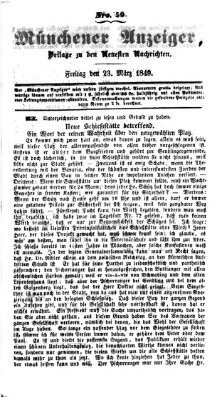 Neueste Nachrichten aus dem Gebiete der Politik (Münchner neueste Nachrichten) Freitag 23. März 1849