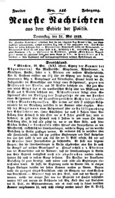 Neueste Nachrichten aus dem Gebiete der Politik (Münchner neueste Nachrichten) Donnerstag 31. Mai 1849