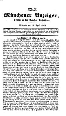 Neueste Nachrichten aus dem Gebiete der Politik (Münchner neueste Nachrichten) Mittwoch 11. April 1849