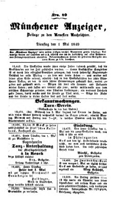 Neueste Nachrichten aus dem Gebiete der Politik (Münchner neueste Nachrichten) Dienstag 1. Mai 1849