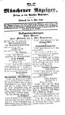 Neueste Nachrichten aus dem Gebiete der Politik (Münchner neueste Nachrichten) Mittwoch 9. Mai 1849