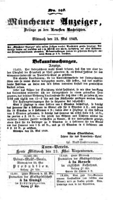 Neueste Nachrichten aus dem Gebiete der Politik (Münchner neueste Nachrichten) Mittwoch 23. Mai 1849