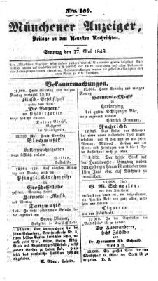 Neueste Nachrichten aus dem Gebiete der Politik (Münchner neueste Nachrichten) Sonntag 27. Mai 1849