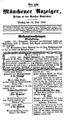 Neueste Nachrichten aus dem Gebiete der Politik (Münchner neueste Nachrichten) Dienstag 19. Juni 1849